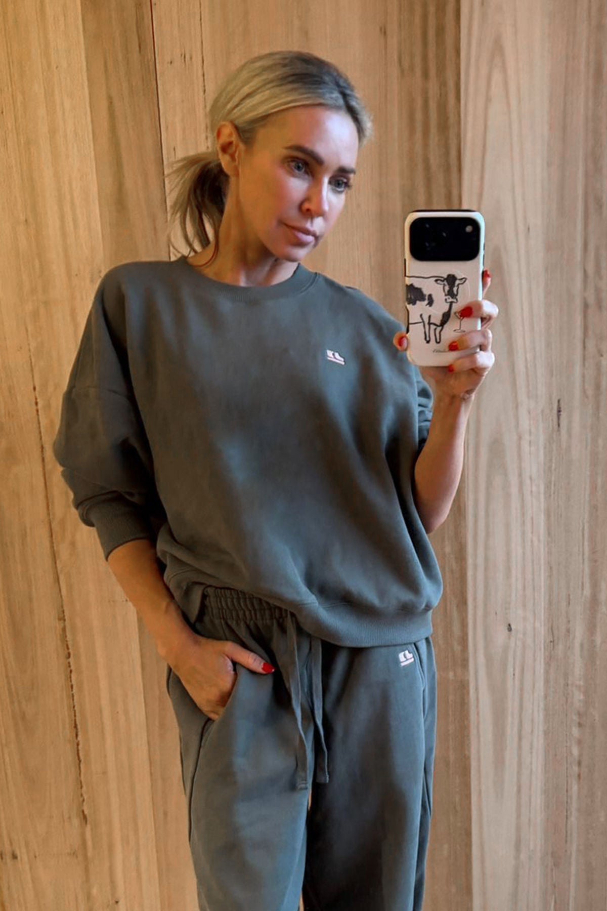 Buy Ceres Life - Quinn Slouchy Crew - Washed Olive by Ceres Life - at Hamish + Grace