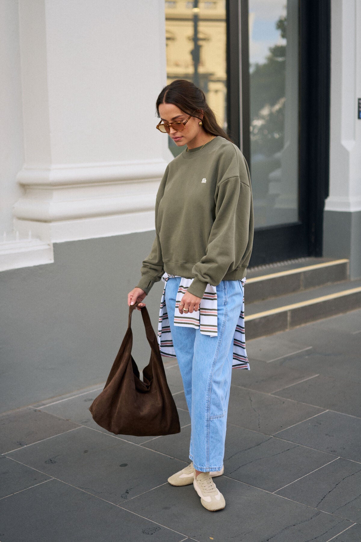 Buy Ceres Life - Quinn Slouchy Crew - Washed Olive by Ceres Life - at Hamish + Grace