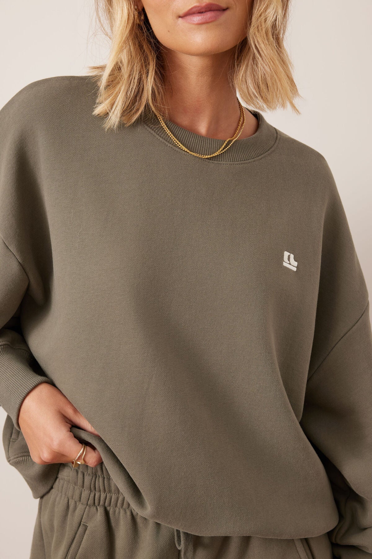 Buy Ceres Life - Quinn Slouchy Crew - Washed Olive by Ceres Life - at Hamish + Grace
