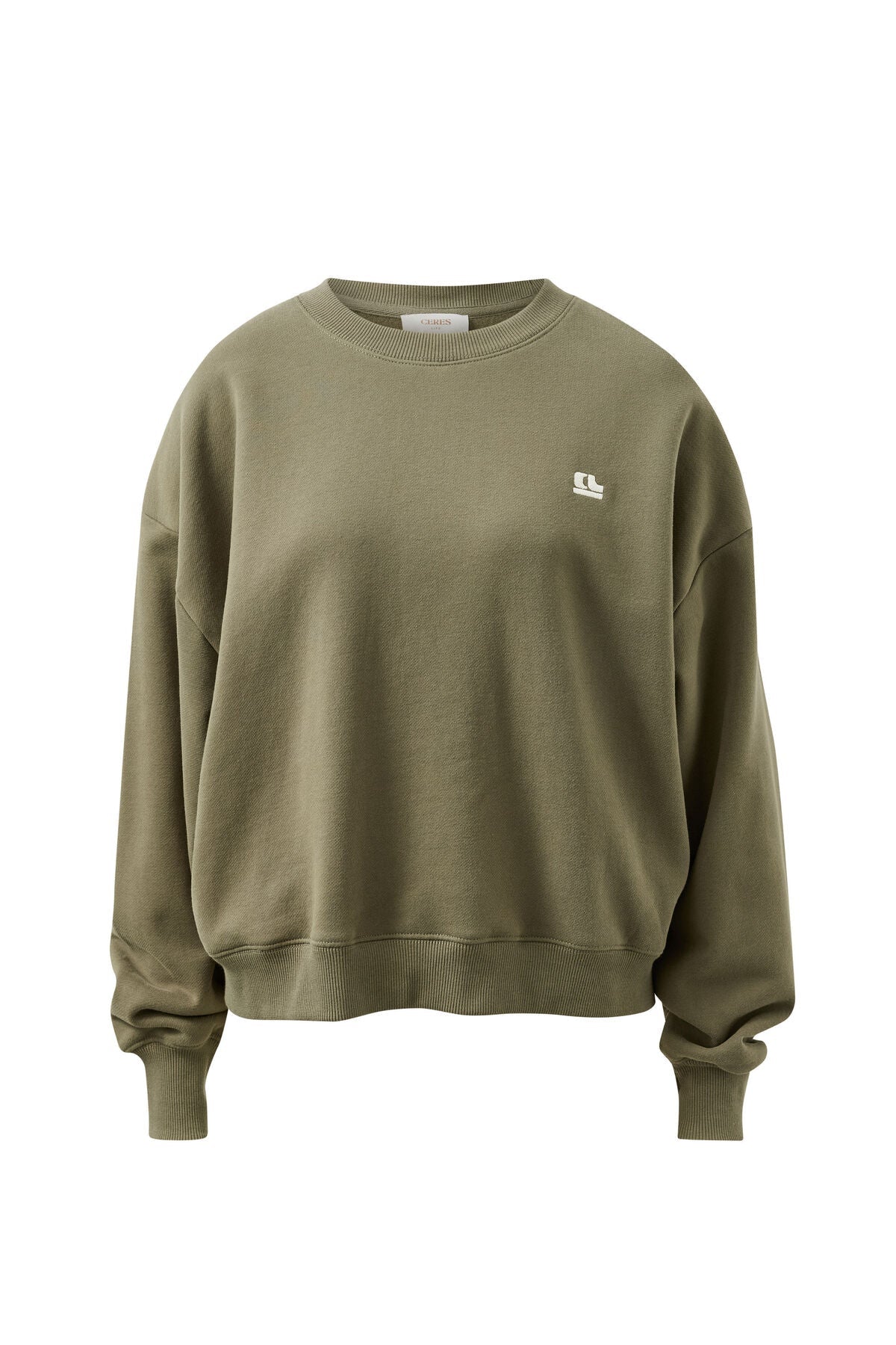 Buy Ceres Life - Quinn Slouchy Crew - Washed Olive by Ceres Life - at Hamish + Grace