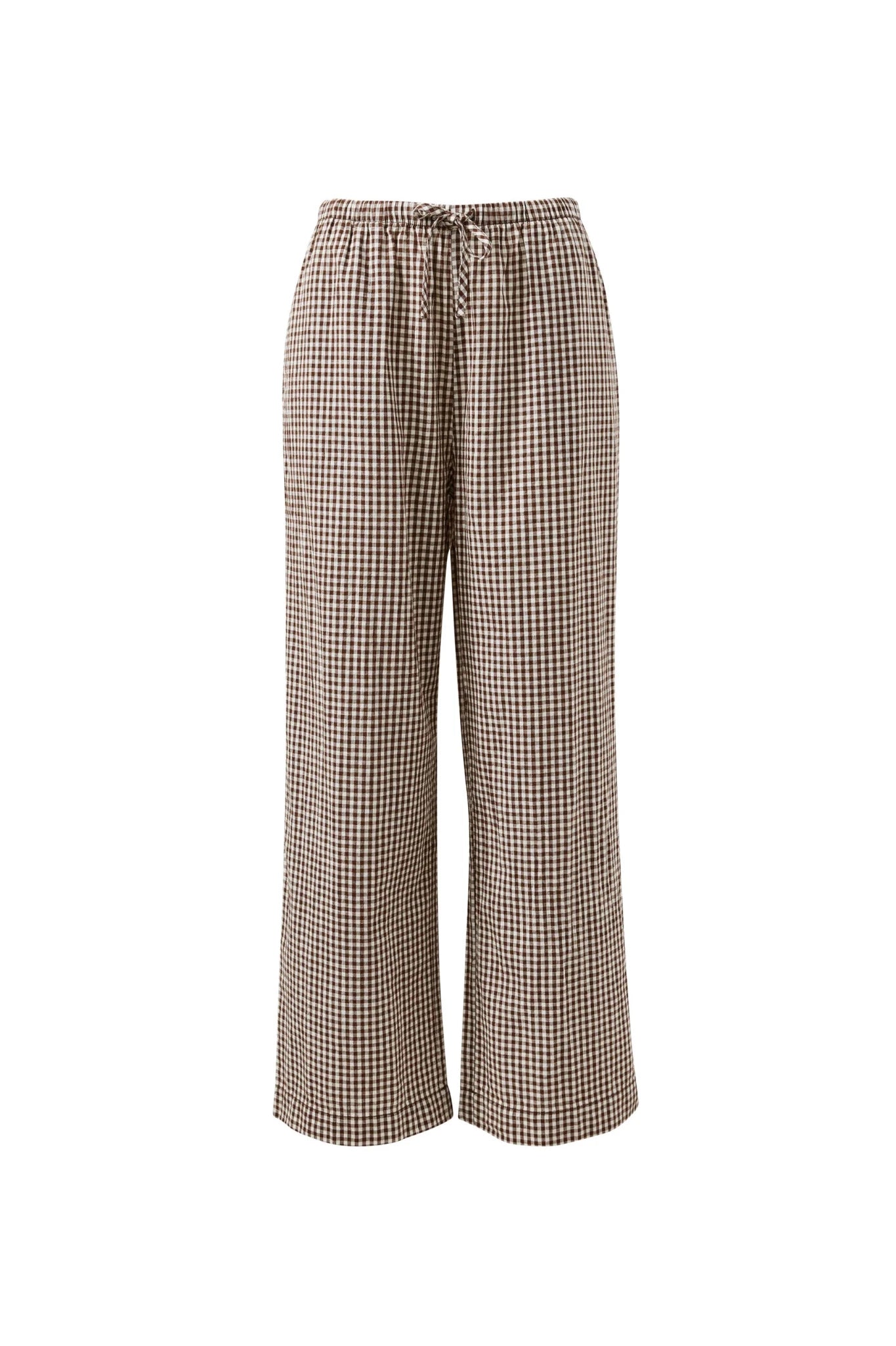 Buy Ceres Life - Resort Pant - Chocolate Gingham Check by Ceres Life - at Hamish + Grace