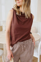 Buy Ceres Life - Resort Pant - Chocolate Gingham Check by Ceres Life - at Hamish + Grace