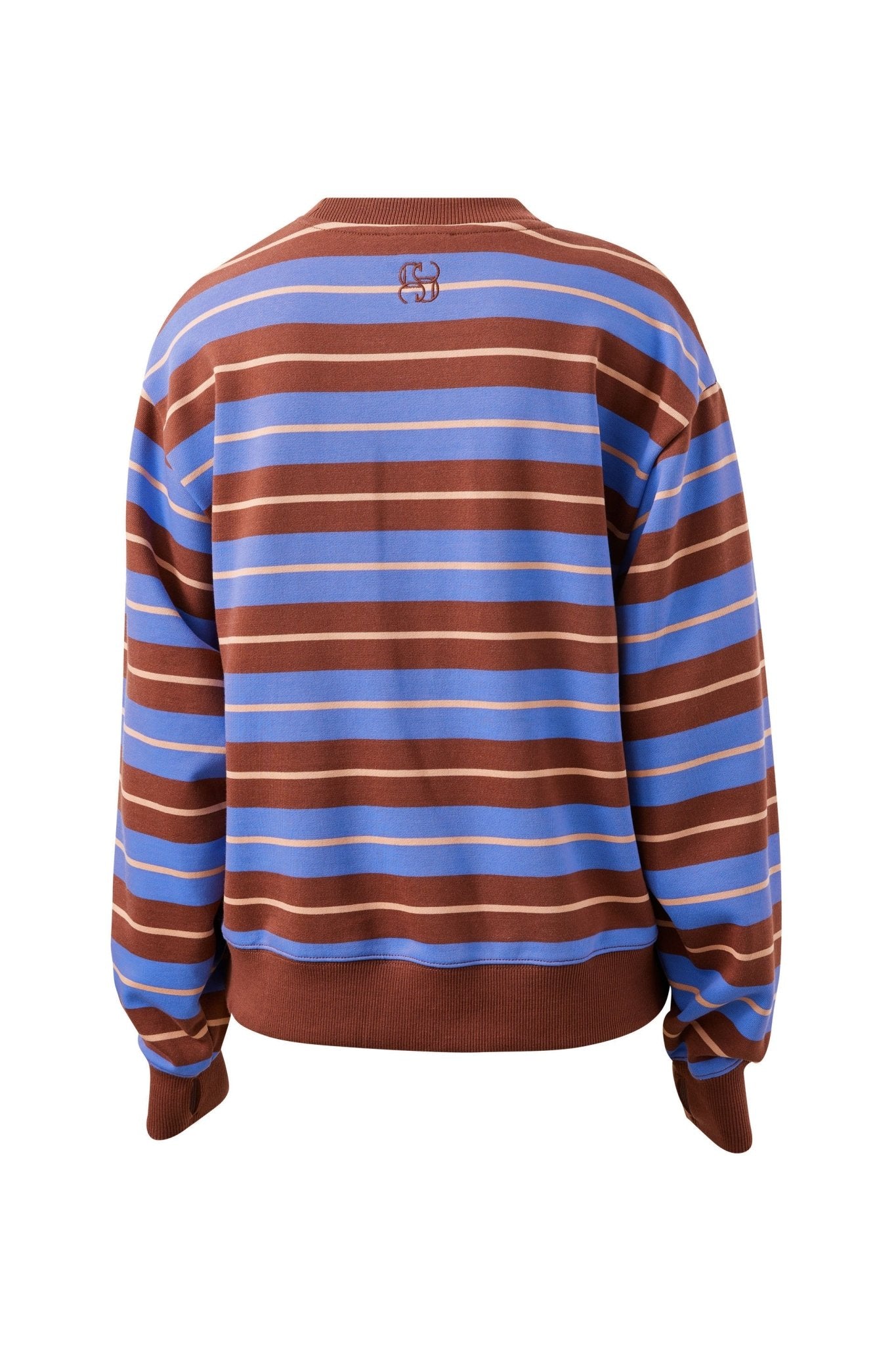 Buy Ceres Life - Romy Crew - vintage blue pink clay burnt toffee stripe by Ceres Life - at Hamish + Grace