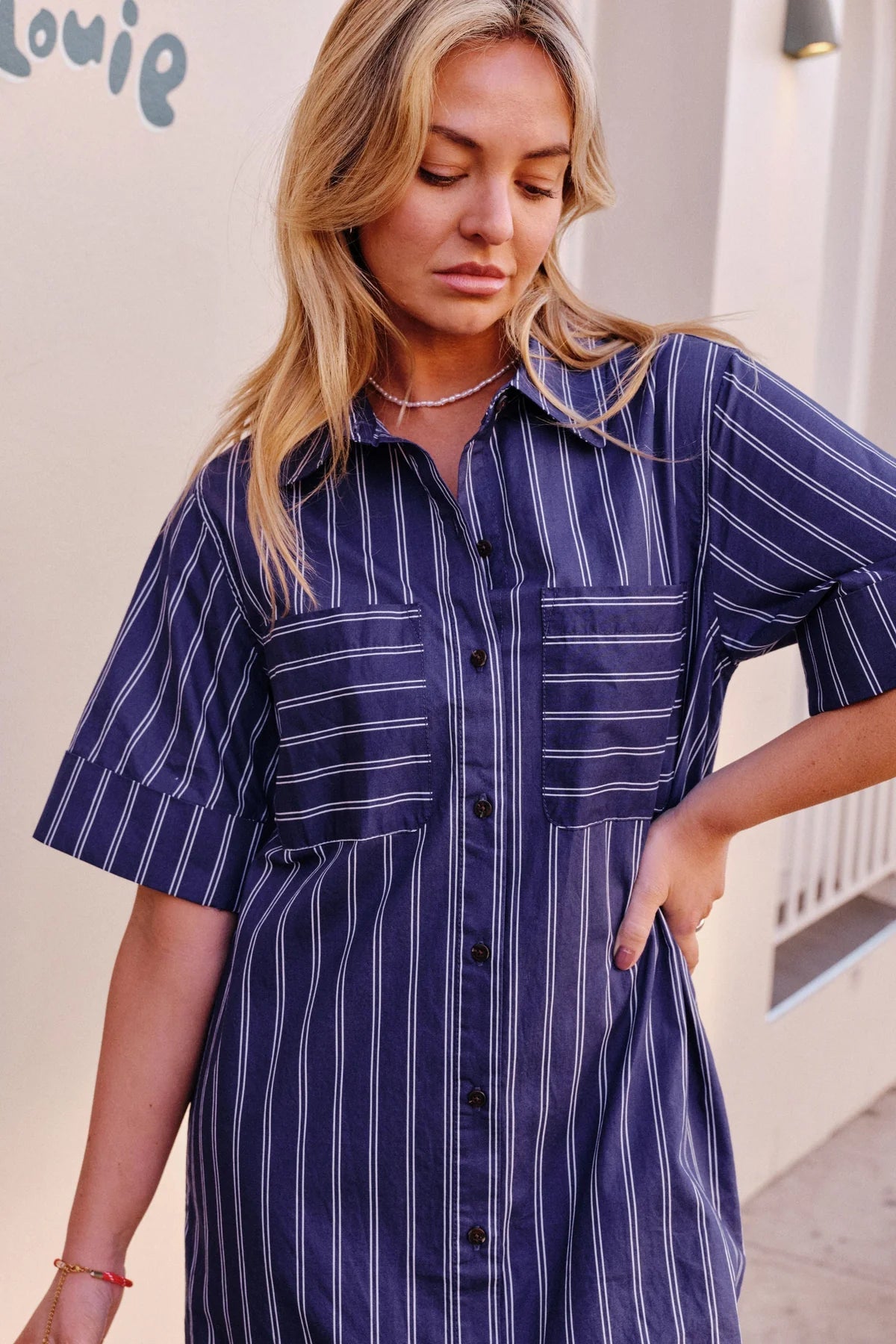 Buy Ceres Life - Samara Midi Dress - Prussian Blue Stripe by Ceres Life - at Hamish + Grace