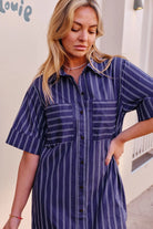 Buy Ceres Life - Samara Midi Dress - Prussian Blue Stripe by Ceres Life - at Hamish + Grace