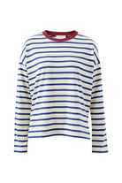 Buy Ceres Life - Scout Slouchy Long Sleeve Tee - milk prussian blue stripe by Ceres Life - at Hamish + Grace