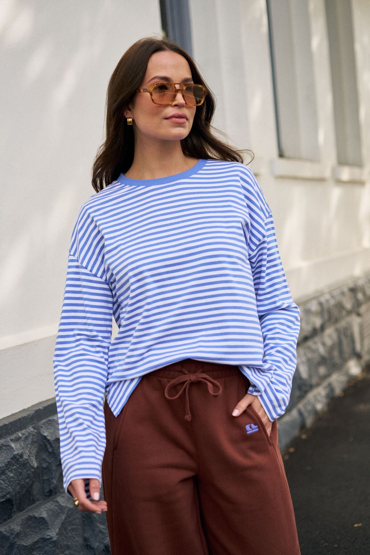 Buy Ceres Life - Scout Slouchy Long Sleeve Tee - Vintage Blue/White Stripe by Ceres Life - at Hamish + Grace