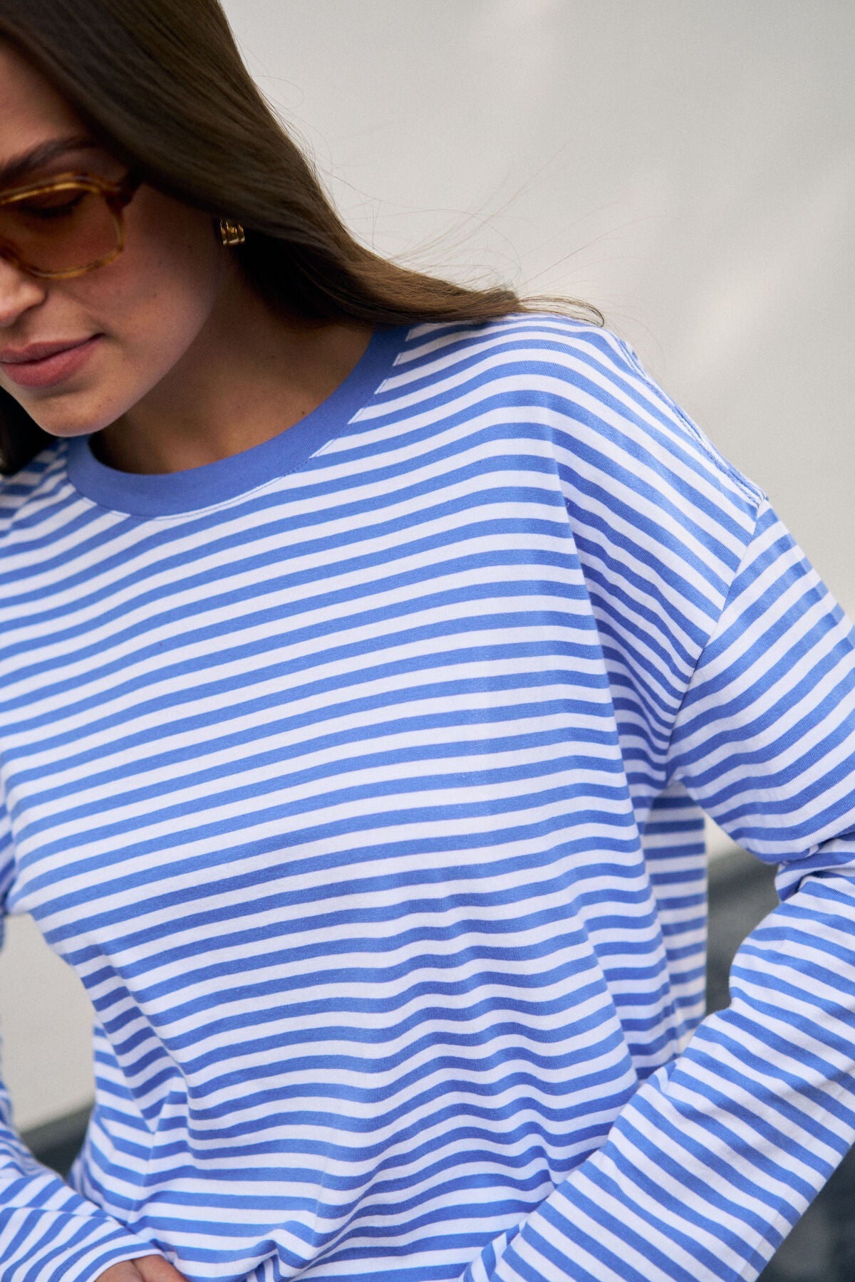 Buy Ceres Life - Scout Slouchy Long Sleeve Tee - Vintage Blue/White Stripe by Ceres Life - at Hamish + Grace