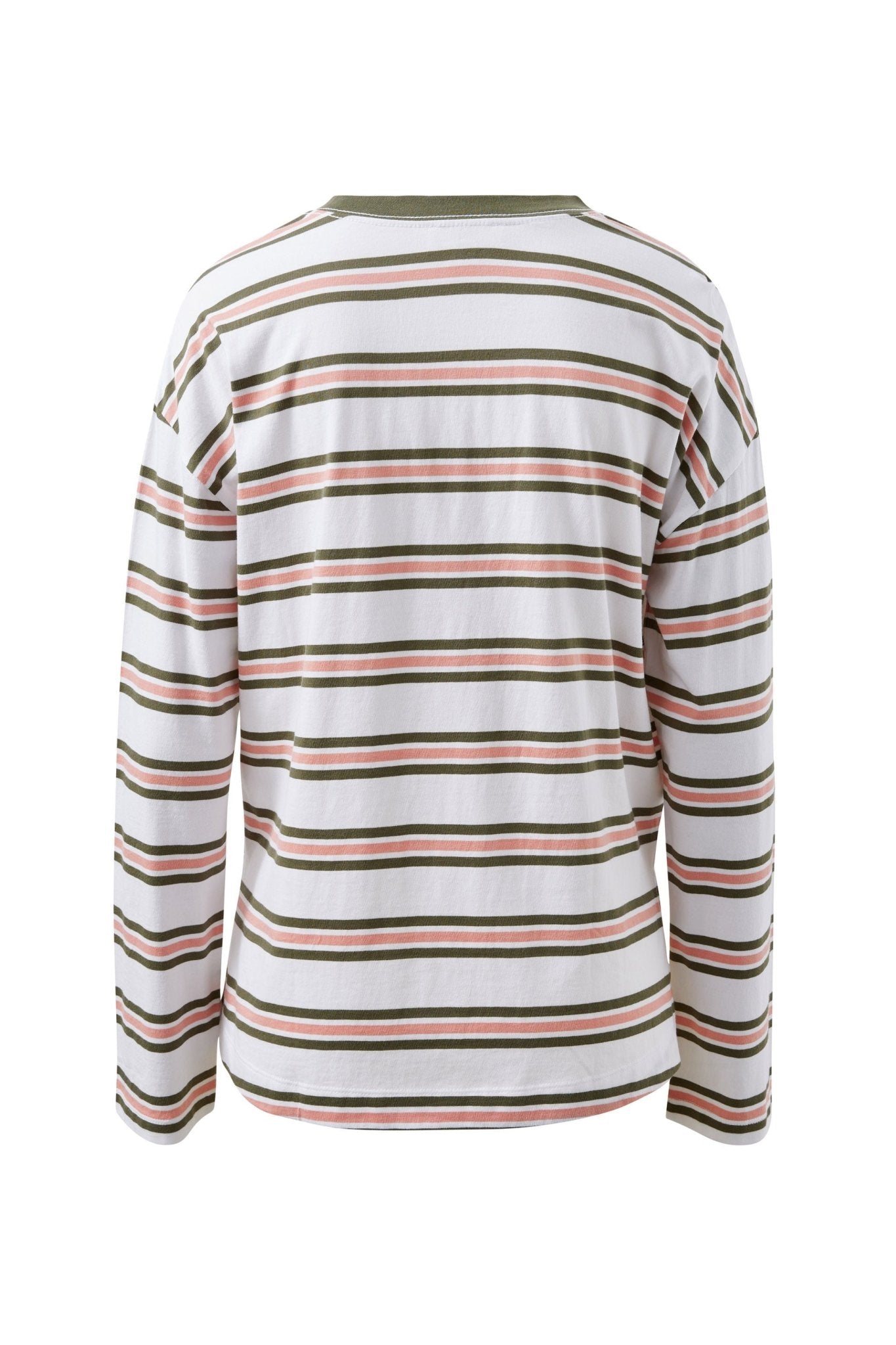 Buy Ceres Life - Scout Slouchy Long Sleeve Tee - white/washed olive stripe by Ceres Life - at Hamish + Grace