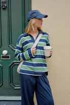 Buy Ceres Life - Shelby Slouchy Rugby Top - pistachio/heritage navy stripe by Ceres Life - at Hamish + Grace