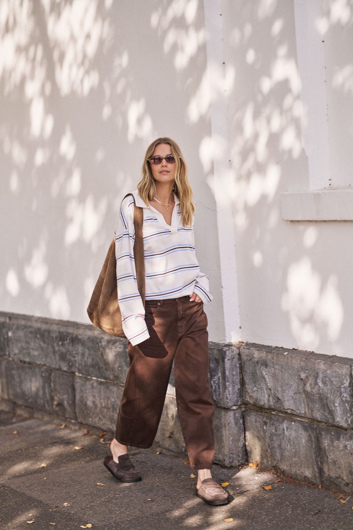 Buy Ceres Life - Shelby Slouchy Rugby Top - vanilla/brunette brown stripe by Ceres Life - at Hamish + Grace