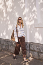 Buy Ceres Life - Shelby Slouchy Rugby Top - vanilla/brunette brown stripe by Ceres Life - at Hamish + Grace
