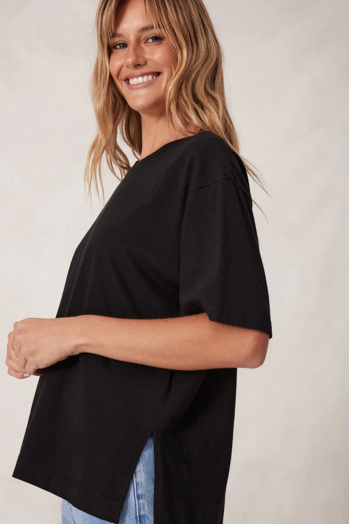 Buy Ceres Life - Stevie Slouchy Tee - Black by Ceres Life - at Hamish + Grace