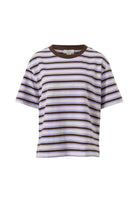 Buy Ceres Life - Stevie Slouchy Tee - brunette orchid stripe by Ceres Life - at Hamish + Grace