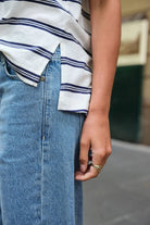 Buy Ceres Life - Stevie Slouchy Tee - Milk/Heritage Navy Stripe by Ceres Life - at Hamish + Grace