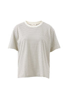 Buy Ceres Life - Stevie Slouchy Tee - milk/phantom fine stripe by Ceres Life - at Hamish + Grace