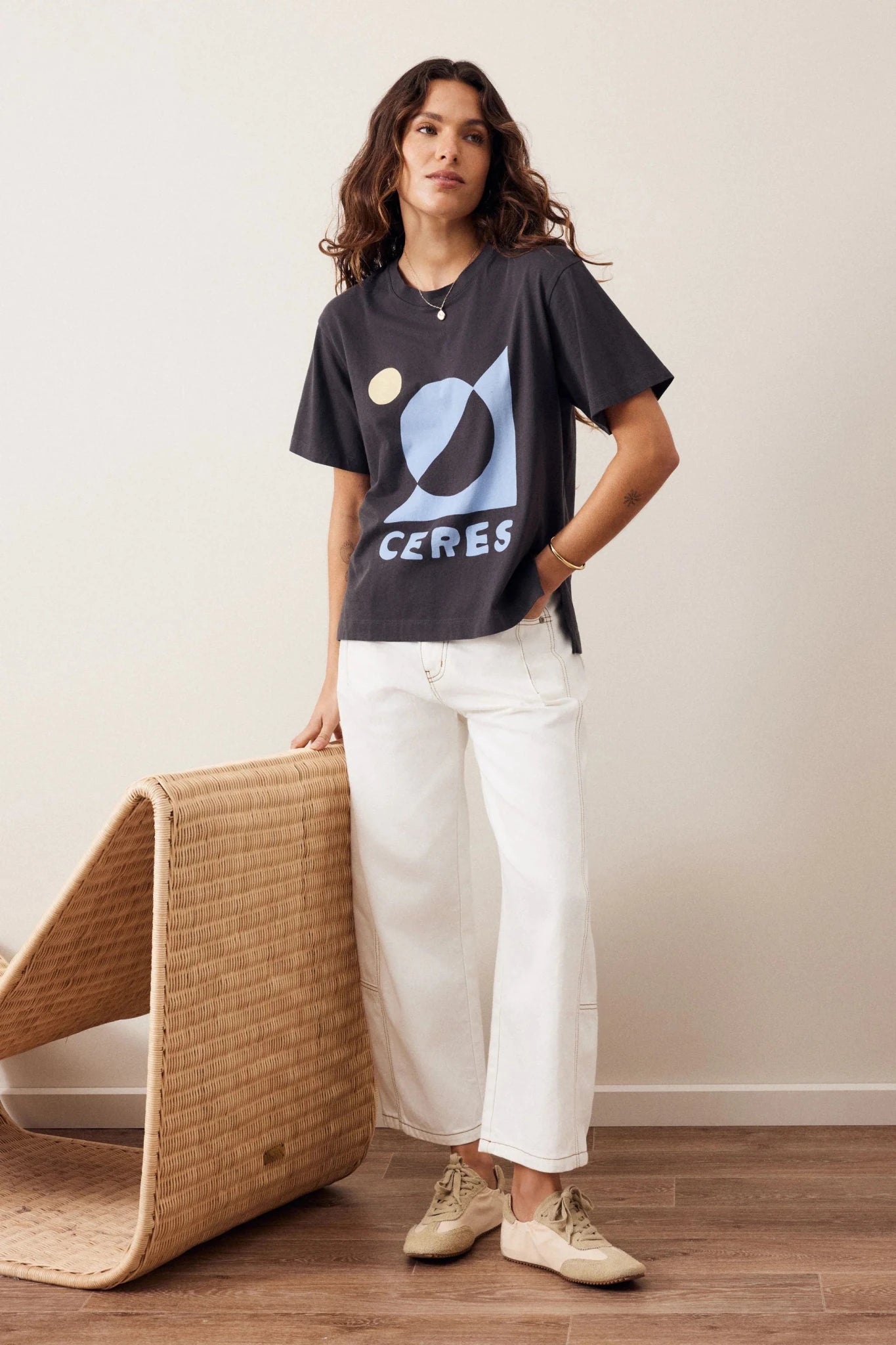 Buy Ceres Life - Stevie Slouchy Tee - phantom ceres moon by Ceres Life - at Hamish + Grace