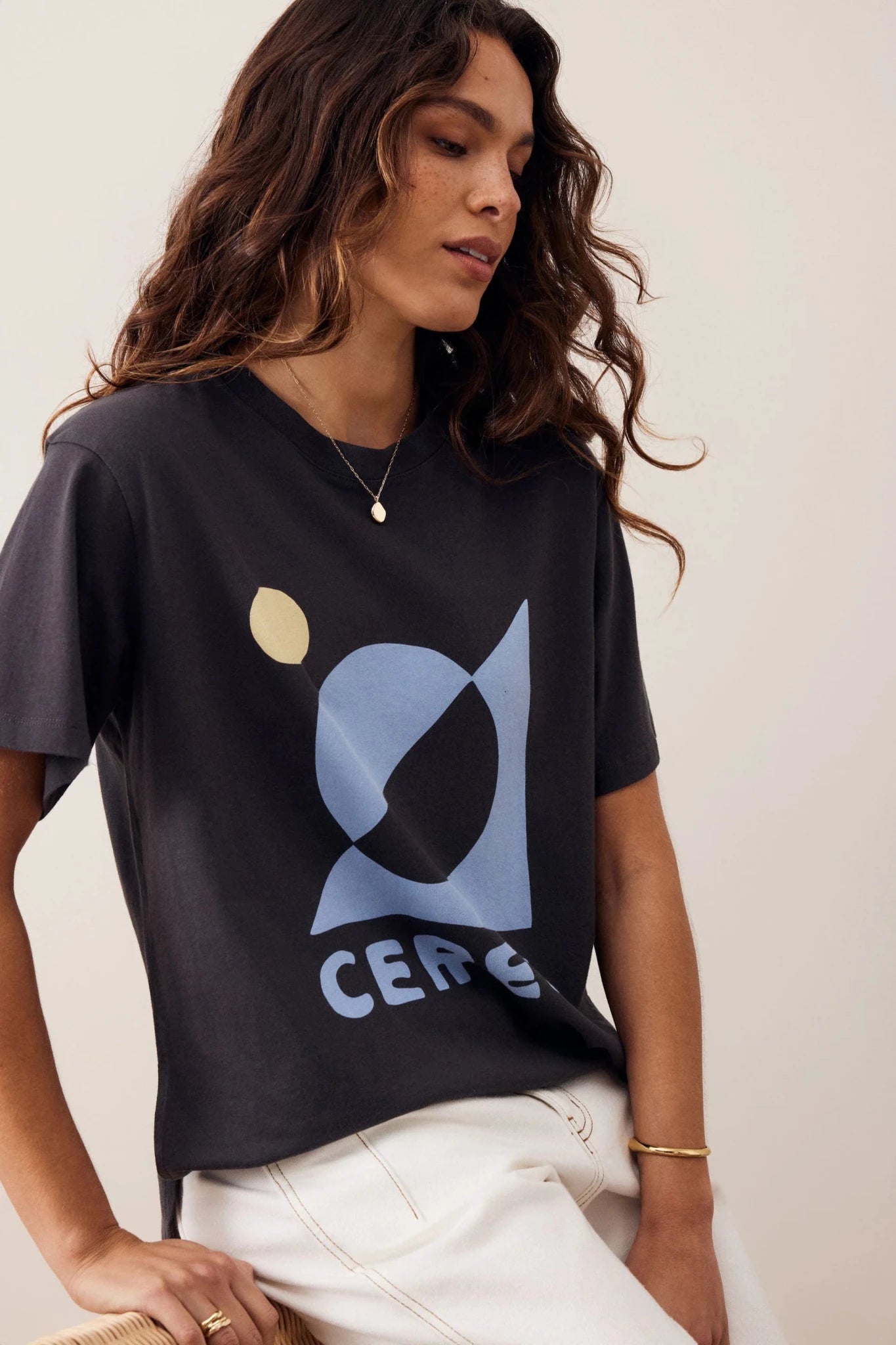 Buy Ceres Life - Stevie Slouchy Tee - phantom ceres moon by Ceres Life - at Hamish + Grace