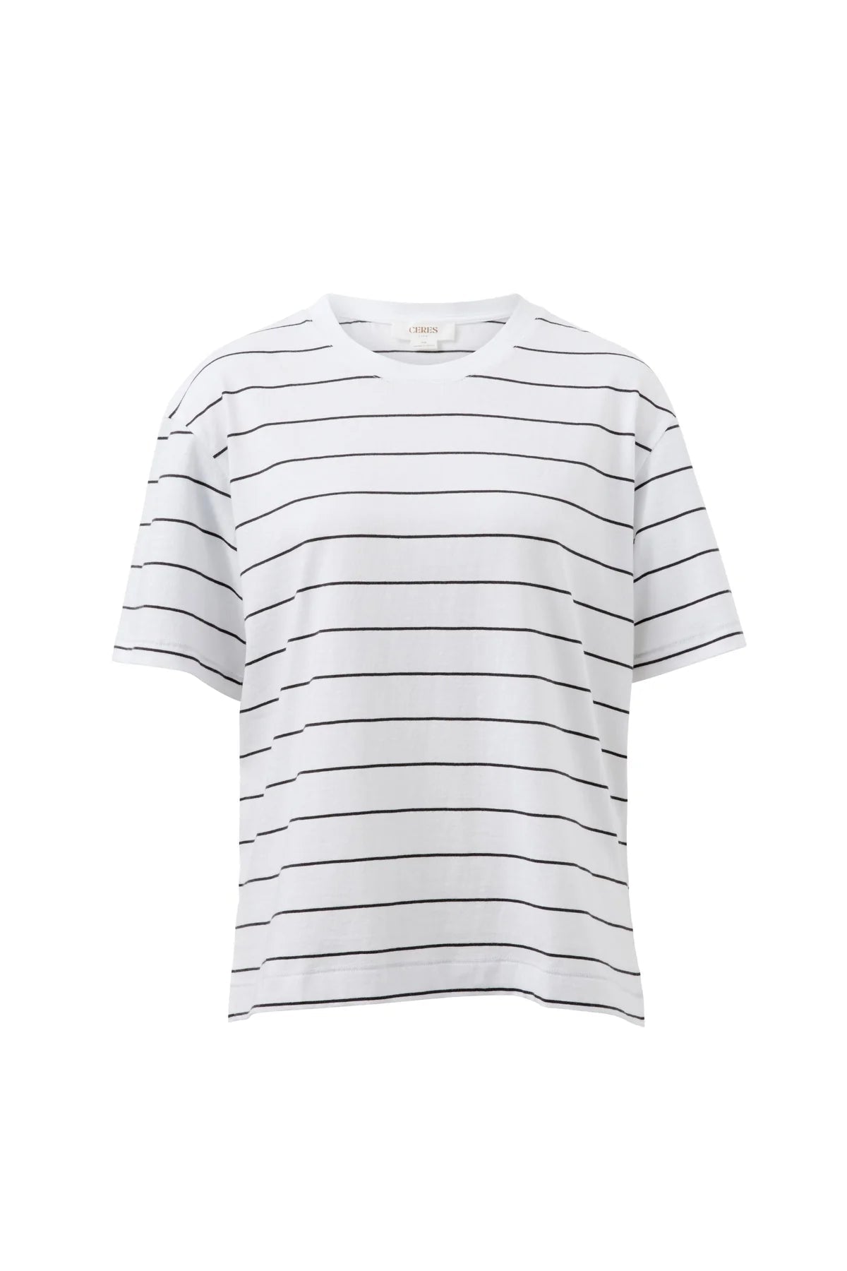 Buy Ceres Life - Stevie Slouchy Tee - white/phantom stripe by Ceres Life - at Hamish + Grace