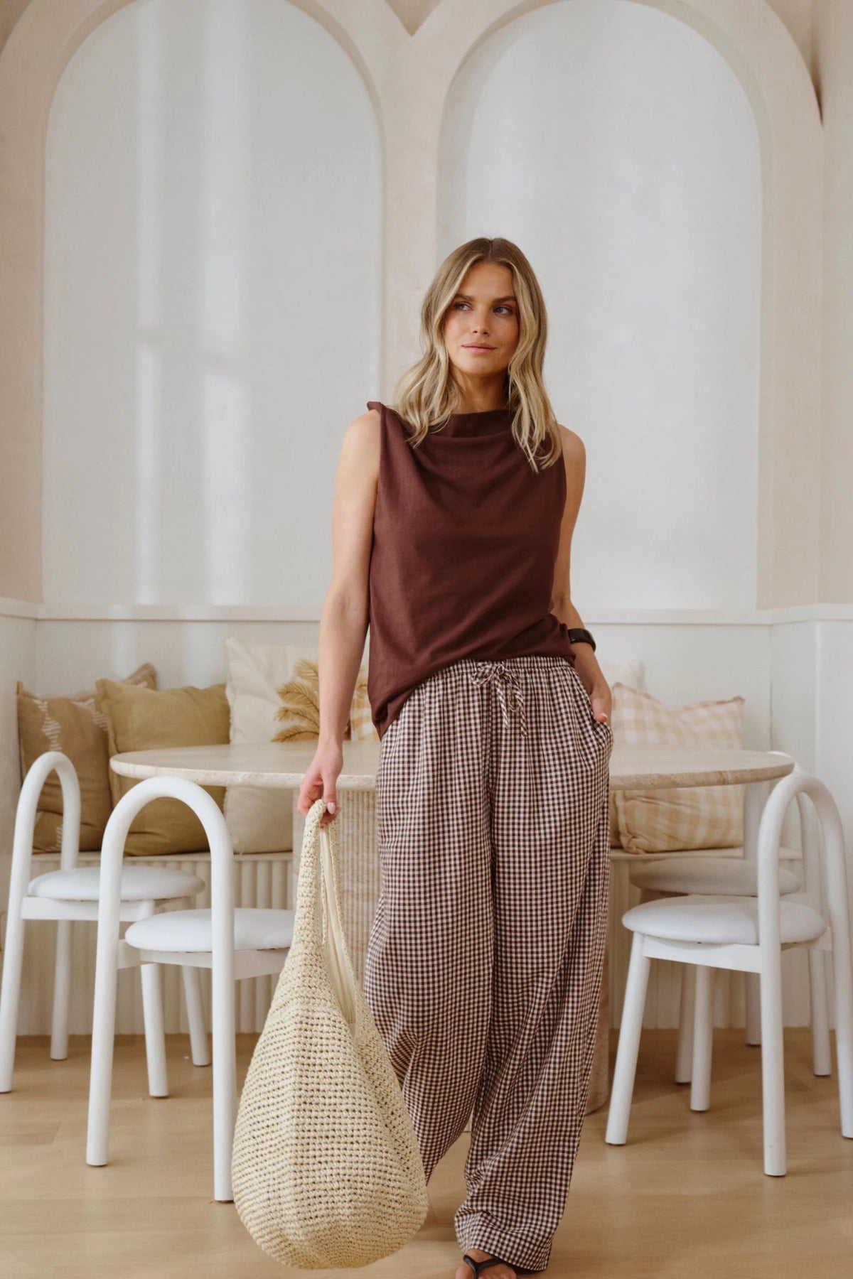 Buy Ceres Life - Tahlia Twist Strap Tank - Chocolate by Ceres Life - at Hamish + Grace