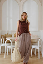 Buy Ceres Life - Tahlia Twist Strap Tank - Chocolate by Ceres Life - at Hamish + Grace
