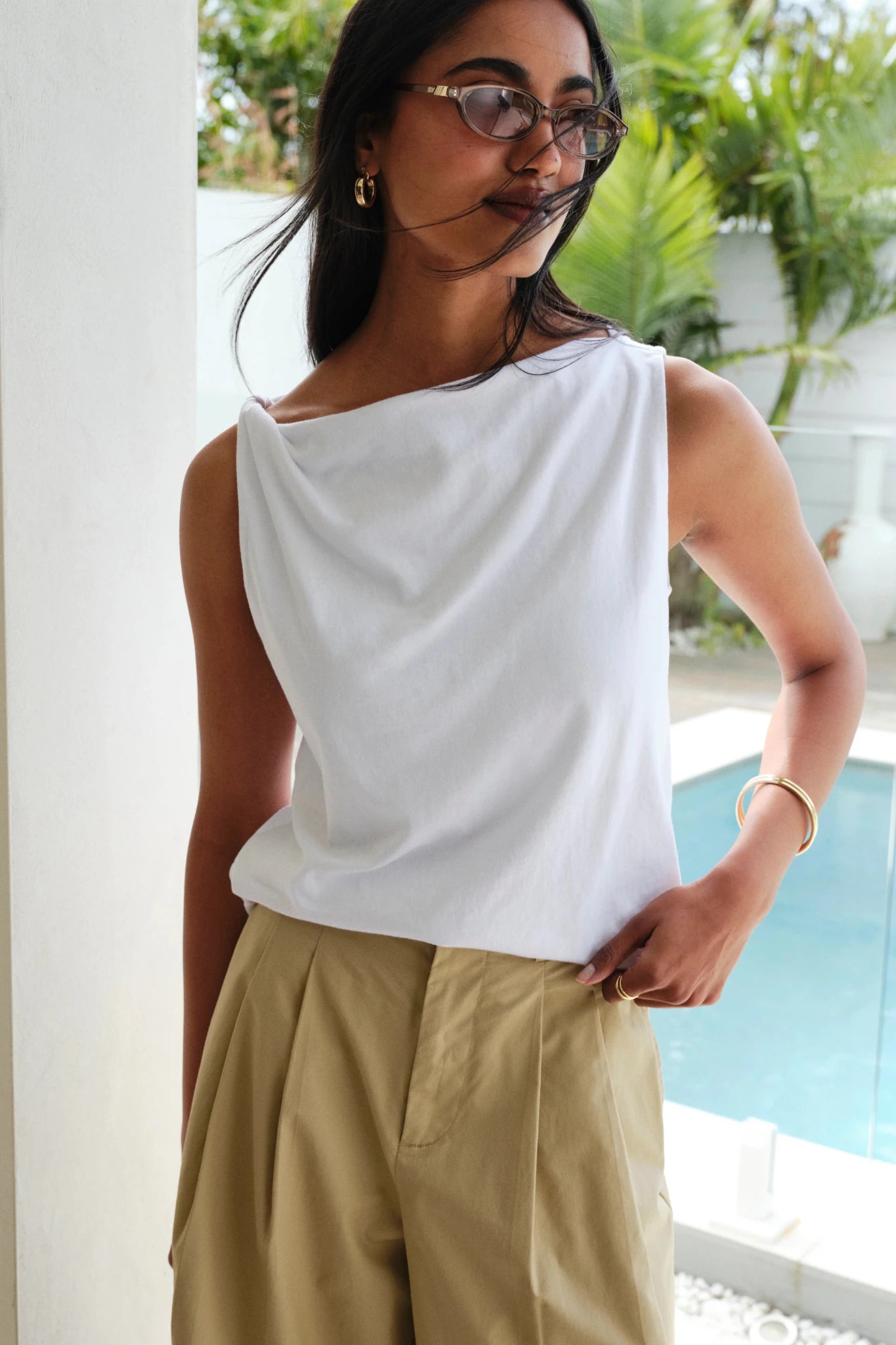 Buy Ceres Life - Tahlia Twist Strap Tank - White by Ceres Life - at Hamish + Grace