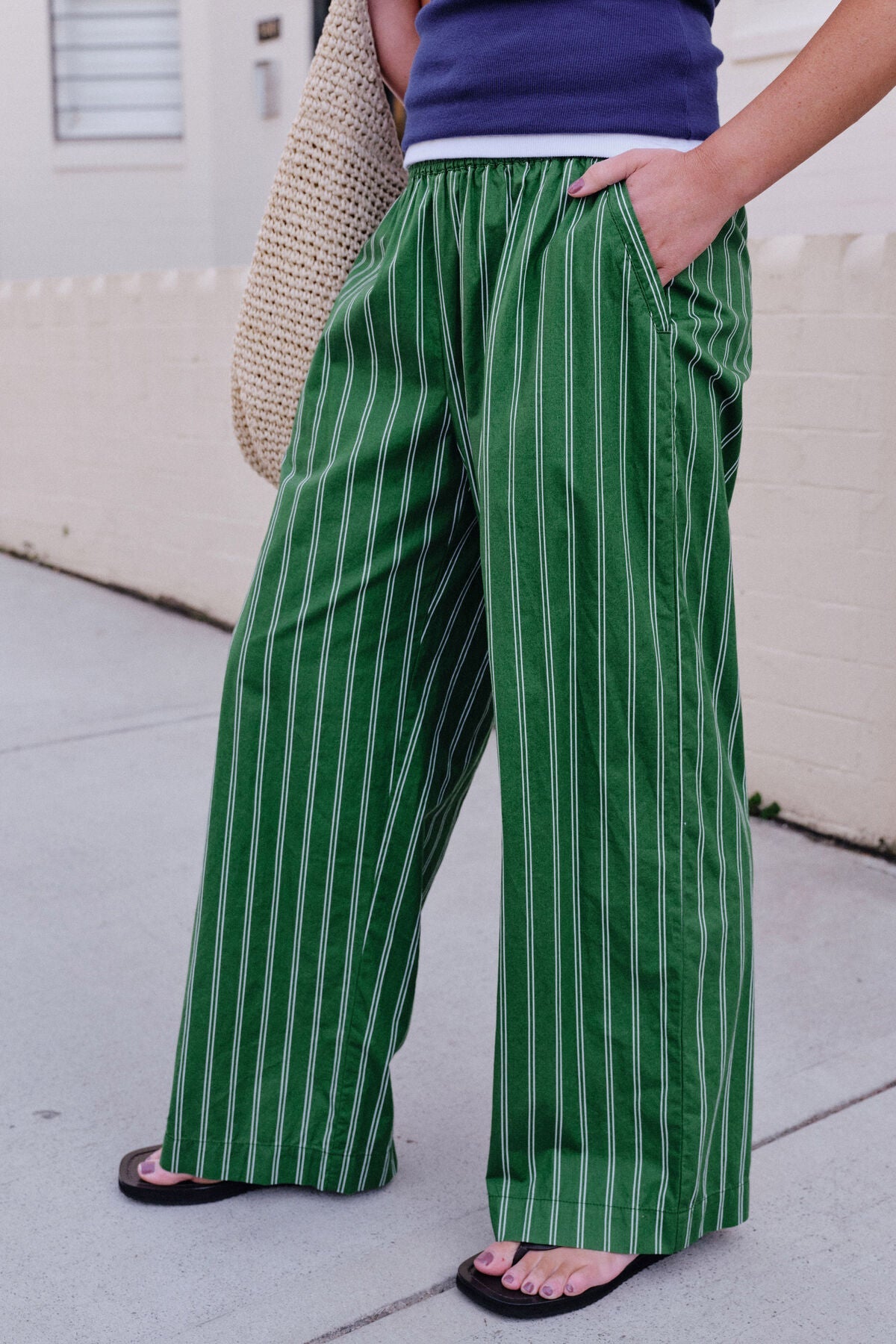Buy Ceres Life - The Lounge Pant - Green Stripe by Ceres Life - at Hamish + Grace