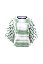 Buy Ceres - Lucy Relaxed Sleeve Tee - basil/white stripe by Ceres Life - at Hamish + Grace