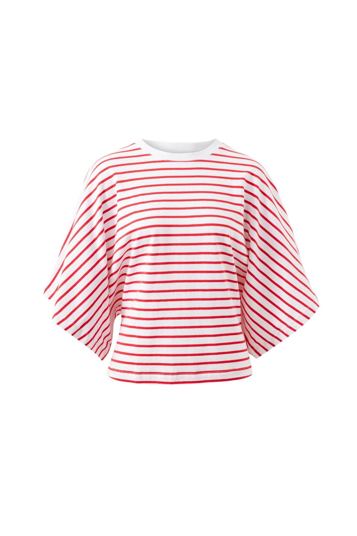 Buy Ceres - Lucy Relaxed Sleeve Tee - white/heritage red stripe by Ceres Life - at Hamish + Grace