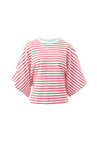 Buy Ceres - Lucy Relaxed Sleeve Tee - white/heritage red stripe by Ceres Life - at Hamish + Grace