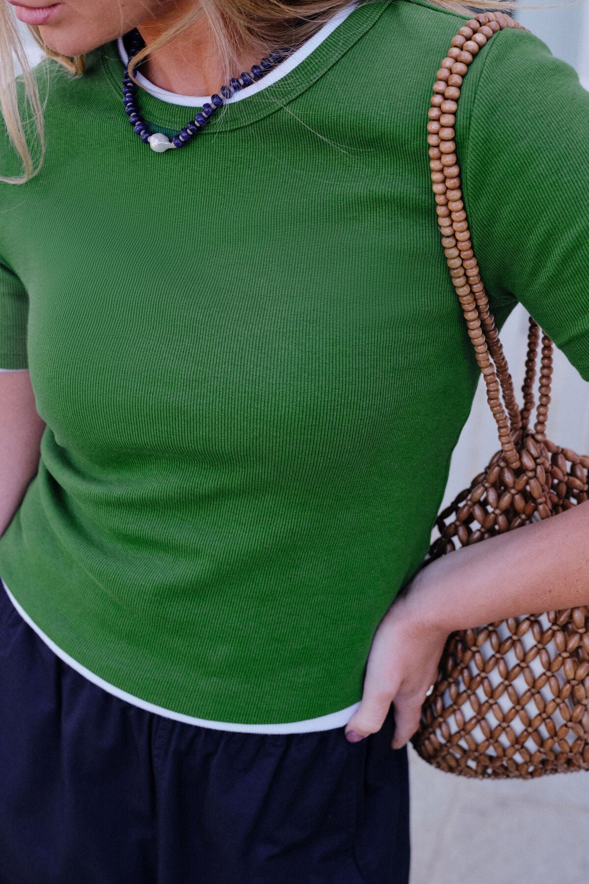 Buy Ceres - Luella Rib Tee - Green by Ceres Life - at Hamish + Grace