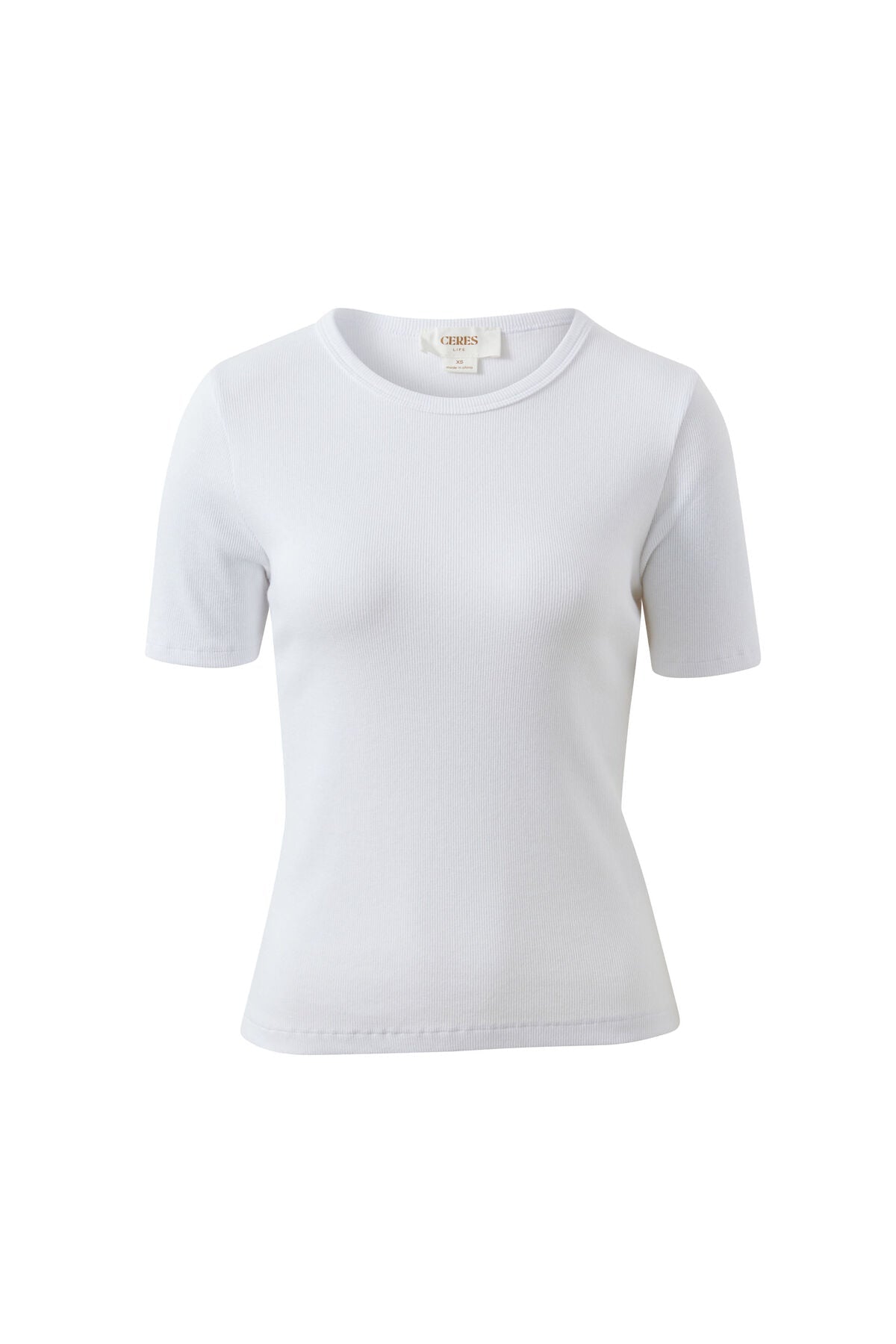 Buy Ceres - Luella Rib Tee - White by Ceres Life - at Hamish + Grace