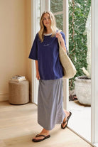 Buy Ceres - Luna Relaxed Tee/Prussian Blue/Ceres Script Embroidery by Ceres Life - at Hamish + Grace