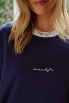 Buy Ceres - Luna Relaxed Tee/Prussian Blue/Ceres Script Embroidery by Ceres Life - at Hamish + Grace