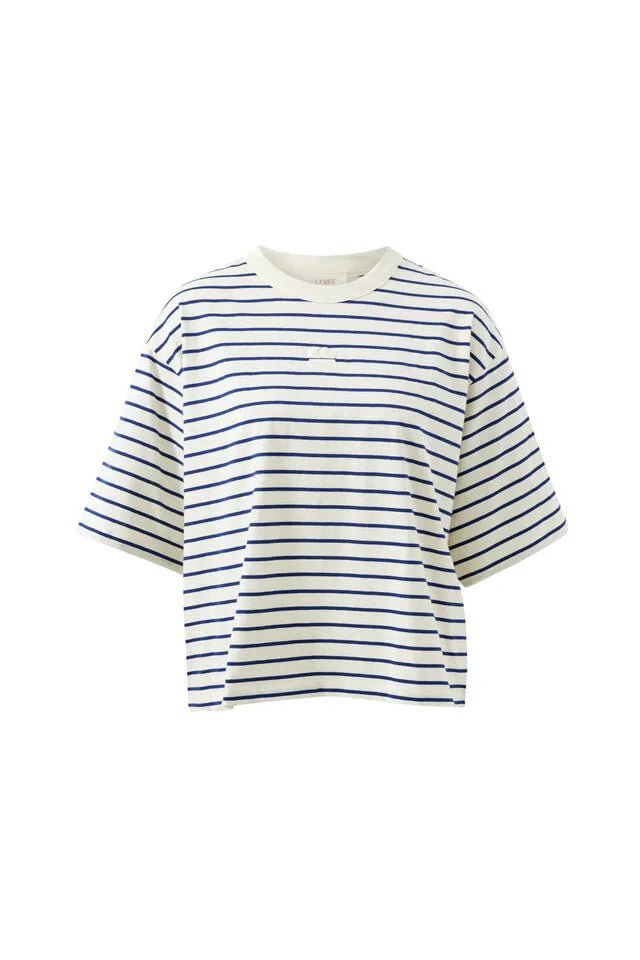 Buy Ceres - Phoebe Premium Tee/Milk/Prussian Blue Stripe by Ceres Life - at Hamish + Grace