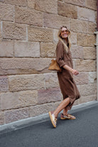 Buy Ceres - Rae Long Sleeve Midi Dress - Chocolate by Ceres Life - at Hamish + Grace