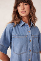 Buy Ceres - Short Sleeve Tiered Pocket Shirt by Ceres Life - at Hamish + Grace
