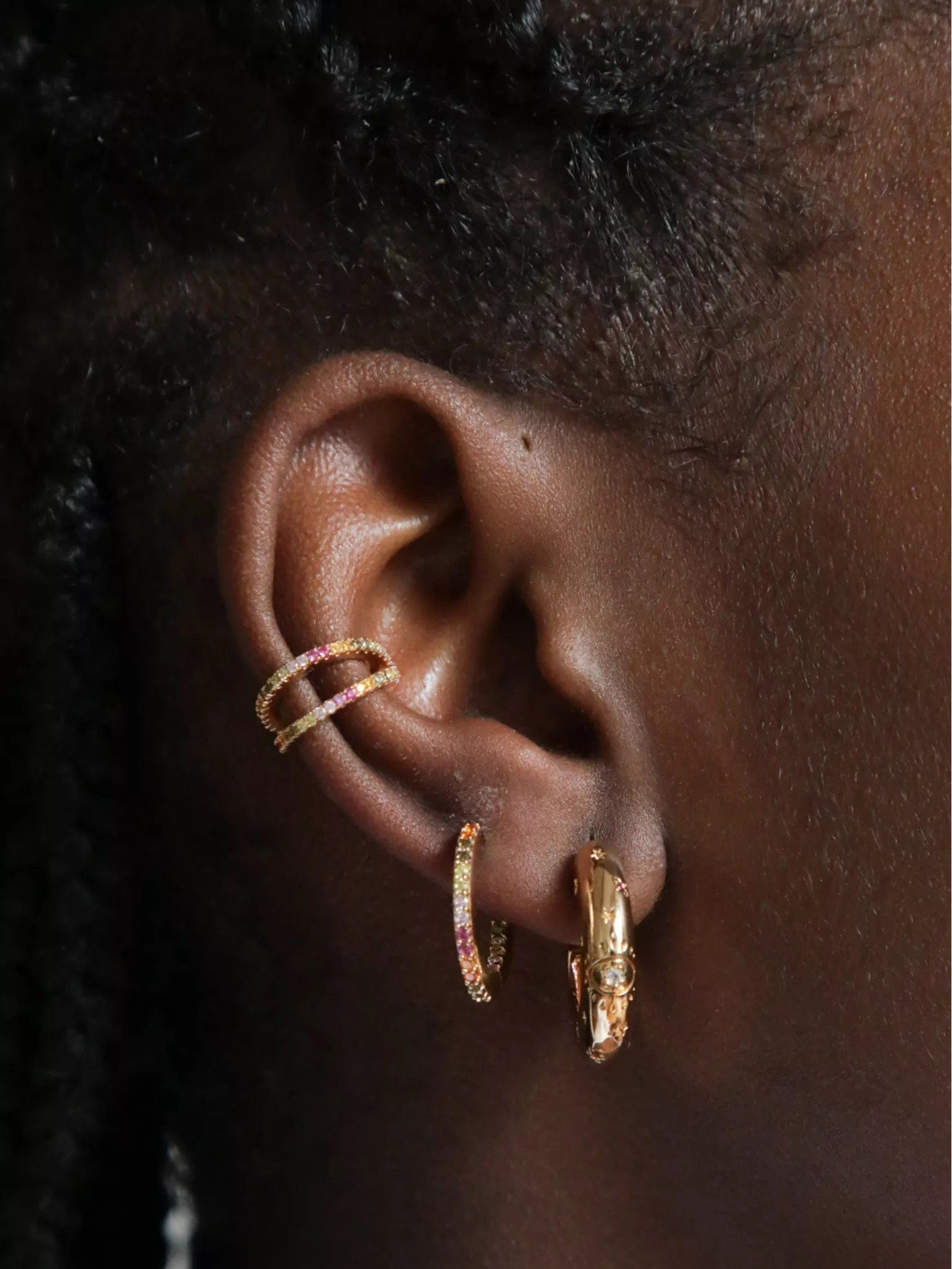 Buy Chunky Evil Eye Hoop - 14ct Gold Earring by Hamish + Grace - at Hamish + Grace