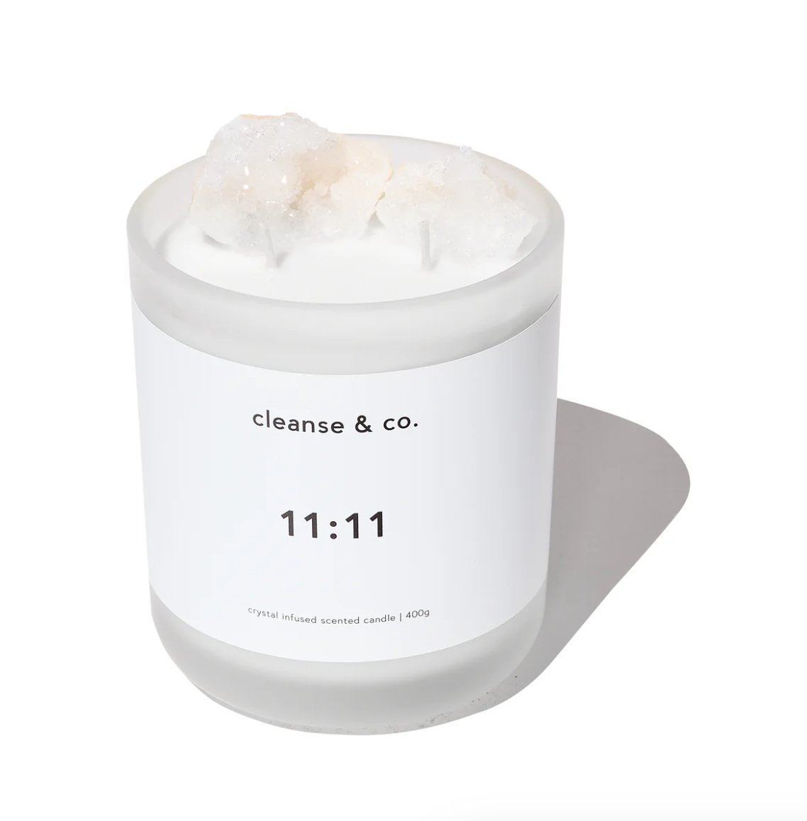 Buy Cleanse And Co - 11:11 Intention Crystal Candle 400g - Honeysuckle by Cleanse And Co - at Hamish & Grace