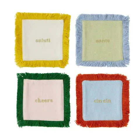 Coast to Coast Homeware Coast To Coast - Cheers Set of 4 Cotton Coasters