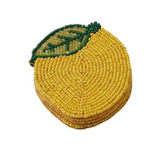 Coast to Coast Homeware Coast To Coast - Citron S/4 Beaded Coasters 10cm Yellow