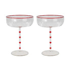 Buy Coast to Coast - Hudson Coupe Glass Clear/Red Set of 2 by Coast to Coast - at Hamish + Grace