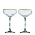 Buy Coast To Coast - Lena S/2 Glass Rib Coupe 11x18.5cm Blue and Green by Coast to Coast - at Hamish + Grace