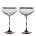 Buy Coast to Coast - Lena S/2 Glass Rib Coupe 11x18.5cm Mint and Rust by Coast to Coast - at Hamish + Grace