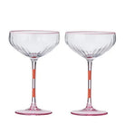 Buy Coast To Coast - Lena S/2 Glass Rib Coupe 11x18.5cm Pk/Og by Coast to Coast - at Hamish + Grace