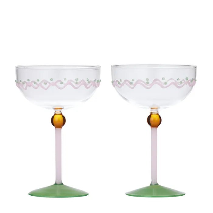 Buy Coast to Coast - Mexicola S/2 Coupe Glass 11.5x16.5cm Green by Coast to Coast - at Hamish + Grace