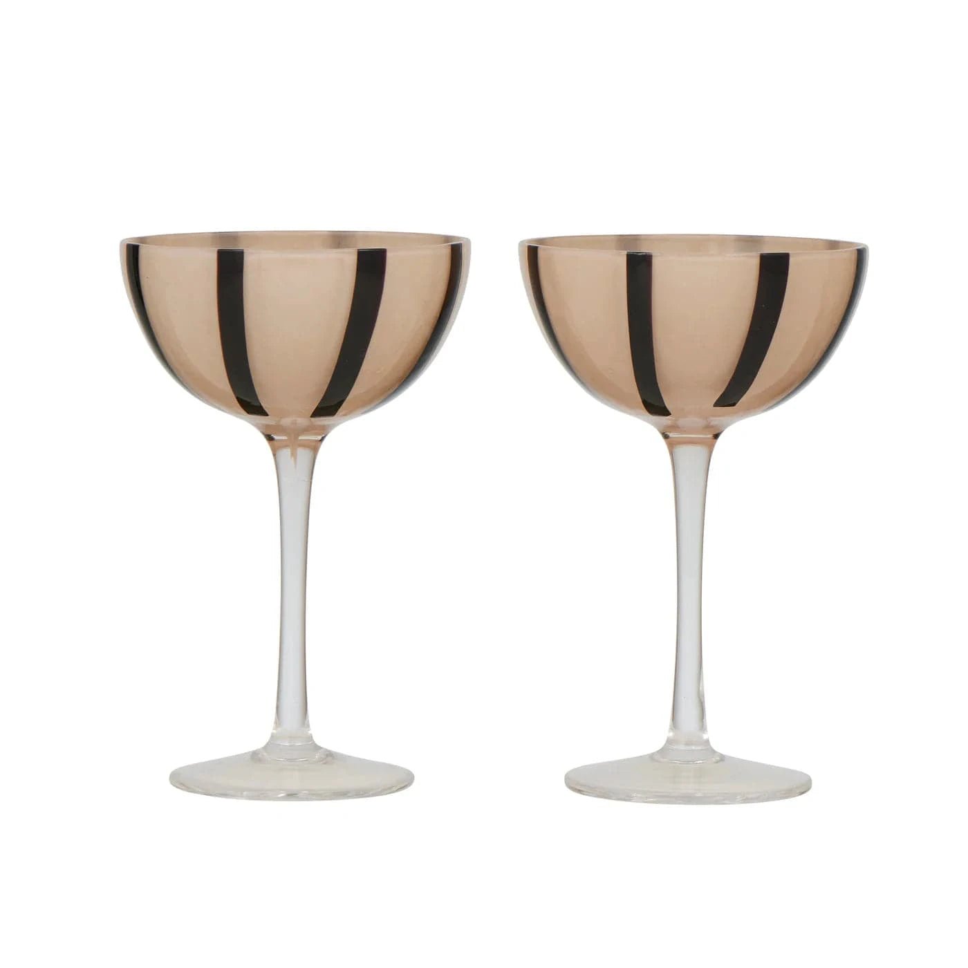 Buy Coast to Coast - Nude/Black Coupe Glass Set 10/15.5cm by Coast to Coast - at Hamish + Grace