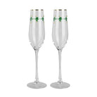 Buy Coast to Coast - S/2 Flute Glass Holly 7x26cm Clear/Grn by Coast to Coast - at Hamish + Grace