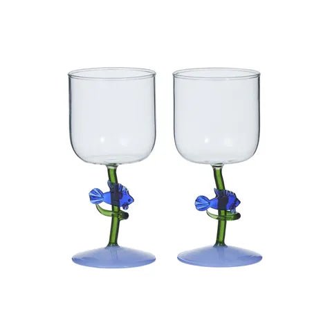 Buy Coast to Coast - Sea Fish S/2 Wine Glass 8x18cm by Coast to Coast - at Hamish + Grace