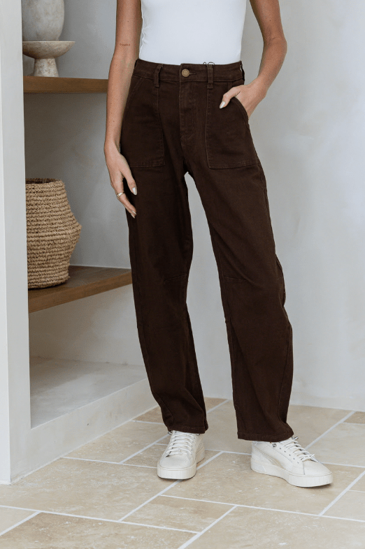Buy Country Denim - Castro Barrel in Chocolate by Country Denim - at Hamish + Grace